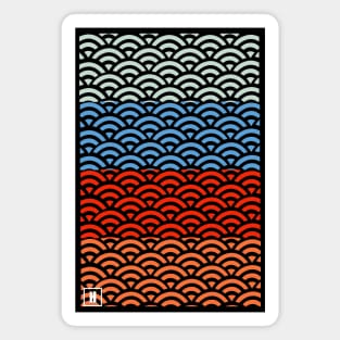 Retro Japanese Clouds Pattern RE:COLOR 04 Magnet